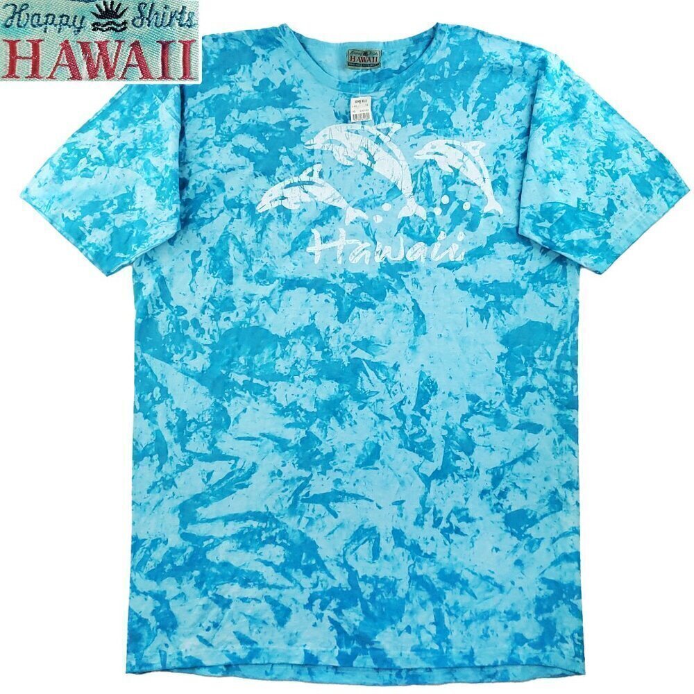 Hawaii Tie Dye Vintage T-Shirt USA Dolphins "One Size" Oversize Happy Shirts NWT